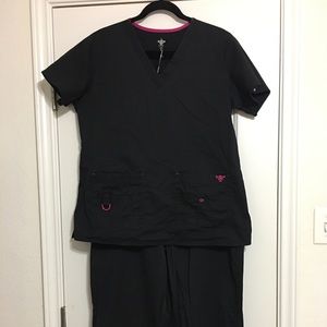 Med couture black scrub set
